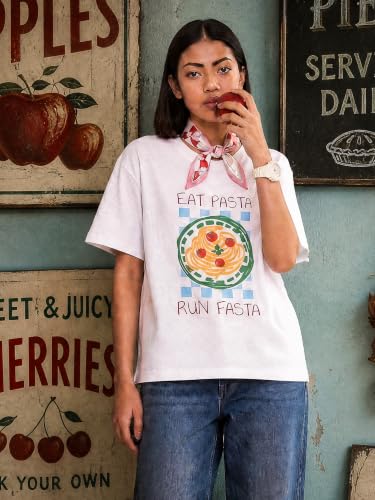 Image of Amazon Brand - Serve Women's Oversized Graphic T-Shirt | Cotton Printed Crew Neck Tee | Half Sleeve Loose Fit