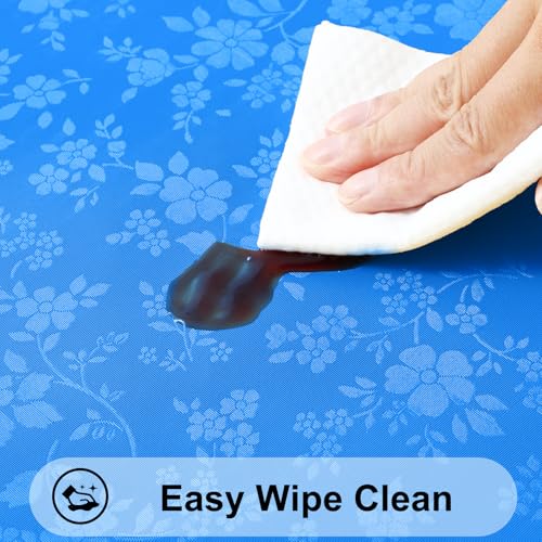 Image of Smiry Waterproof Heavy Duty Vinyl Fitted Tablecloth for 45 inch-56 inch Round Table