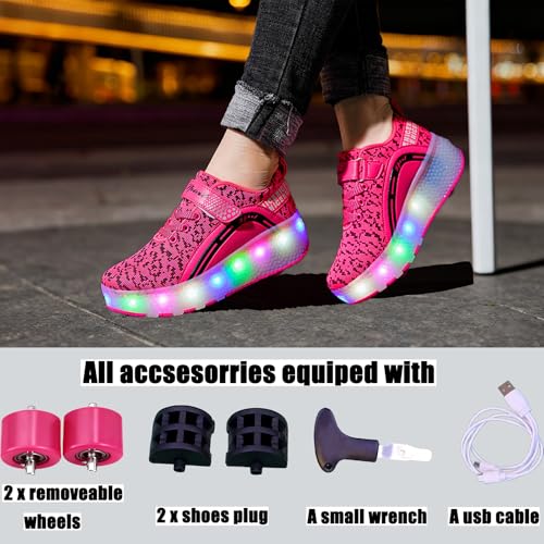 Image of Ylllu Kids LED Roller Skate Shoes with Wheel Light up Roller Shoes Gift for Girls Boys Children