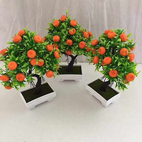 Artificial Orange Tree Bonsai Potted Plant Fake Fruit Tree Chinese New Year Lucky Tree Plant Spring Festival Gifts Decorative Artificial Plants For Living Room Garden Bedroom Office Desk Decor 1Pc #TOP2