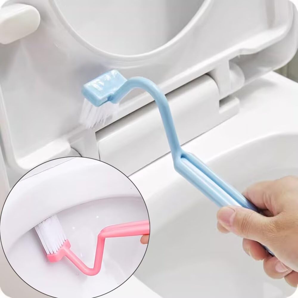 Xemnys Spazzola per piastrelle per fughe, spazzola per WC sotto il bordo, spazzola per la pulizia delle fessure, strumento per la pulizia di bagno/doccia/cucina/finestra