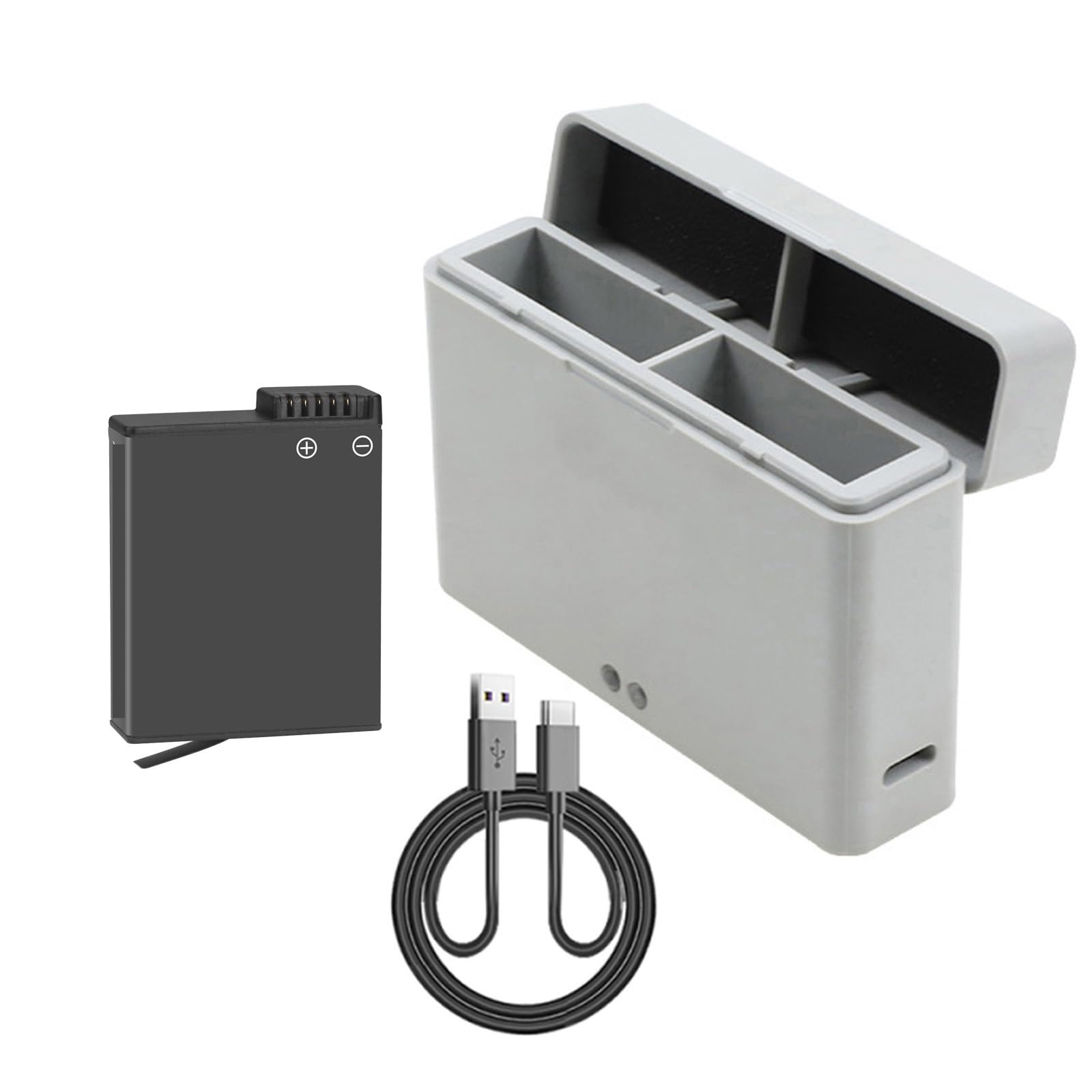 avec Chargeur LED caméra USB Chargeur Hub caméra d'action 4/3 Accessoires(1PCS B with Charger)