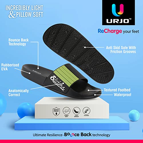 Image of URJO Kids's Sliders /Slippers Lightweight Super Flexible Arch Support Durable Anti Skid & Stylish Dailywear Sliders /Slippers for Boy's & Girl's