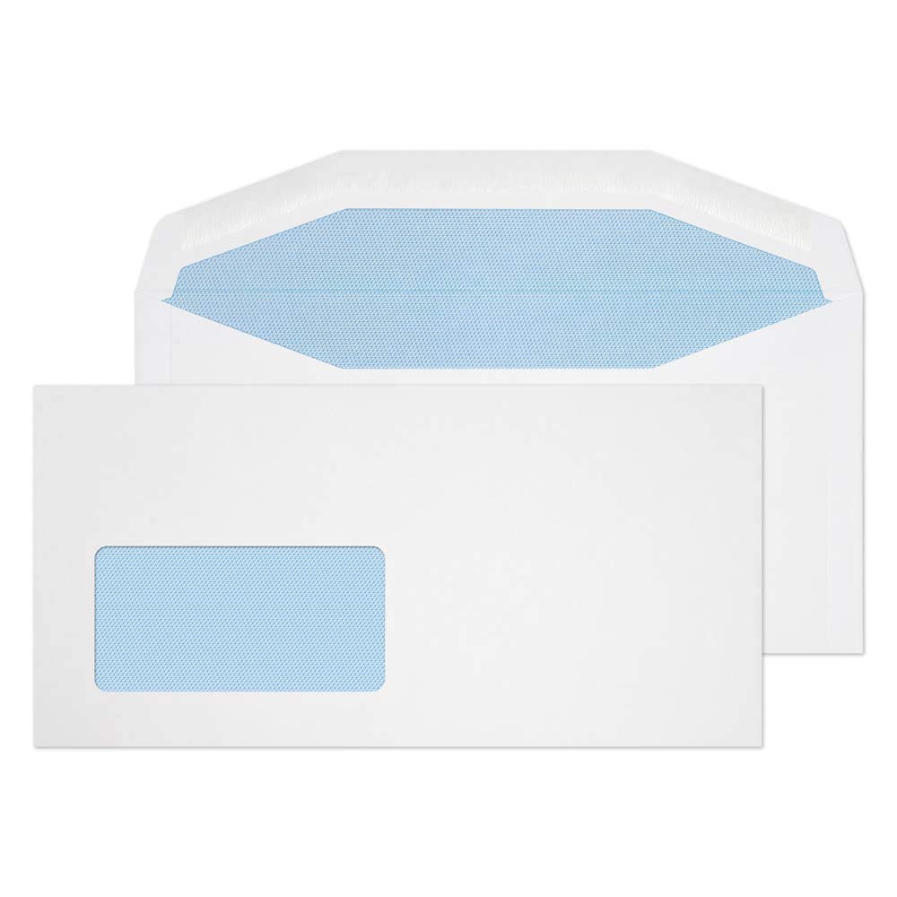 Blake Purely Everyday DL+ 114 x 229 mm 110gsm Mailer Gummed Low Window Envelopes (8704) White - Pack of 1000