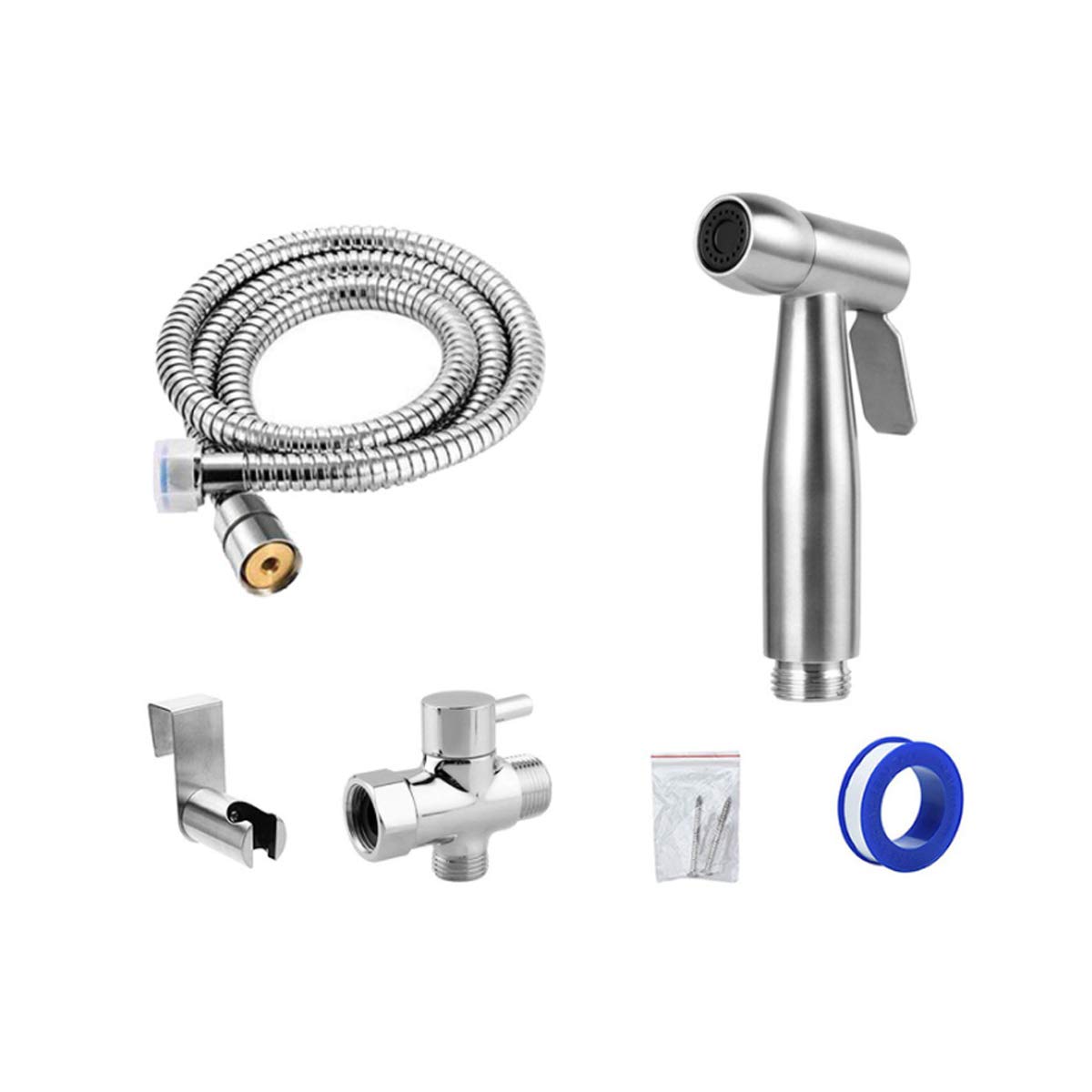COFFEE CAT Toilet Spray Gun Handheld Bidet Sprayer for Toilet, Diaper Sprayer Potable Bathroom Sprayer Shattaf for Toilet, Wall Mount Cleaner Brushed