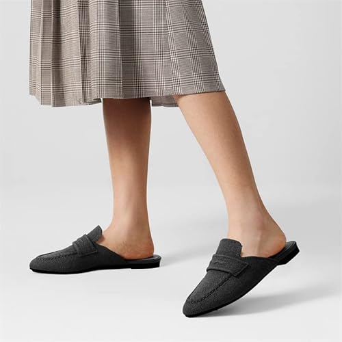 Burudani Women's Sbdml2302W Knit Mules Comfortable Round Toe Casual Slip On Mules For Women Flats, Black, Size 7 #TOP5