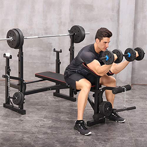 Olympic Weight Benches, Adjustable Weight Benche Set Multifunctional Weight-Lifting Bed Weight-Lifting Machine Fitness Equipment for Full-Body Workout Home Gym