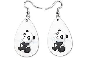 Adorable Panda Bear Dangle Earrings for Girls and Women