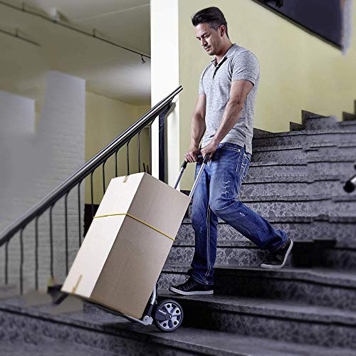 MIZE Steel Multi-Functional Folding Hand Truck with Anti Puncture Solid Wheel and 150 kg Capacity,Black Sack Trolley for Luggage Travel Strap - Image 7