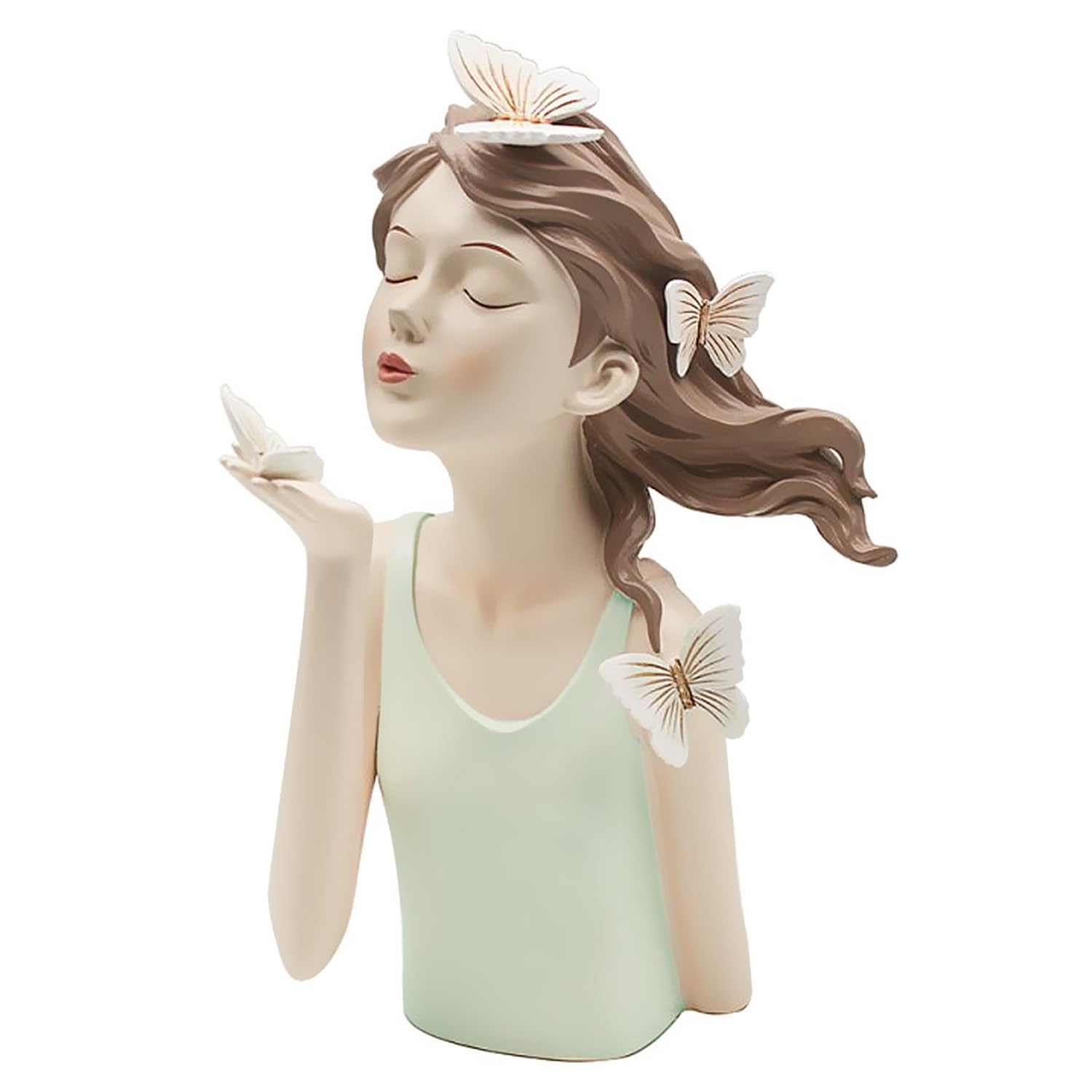 Lesser & Pavey Papillon Chic Peach Girl Figurine 31cm, Papillon Chic Green 31cm