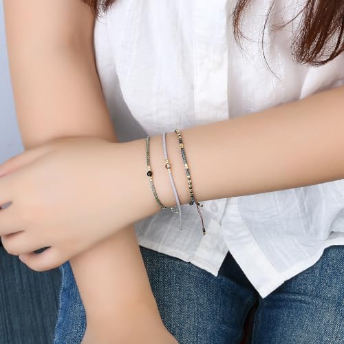 Image of C.QUAN CHI Handmade Friendship Beaded Bracelet Adjustable Colorful Miyuki Beads Bracelet