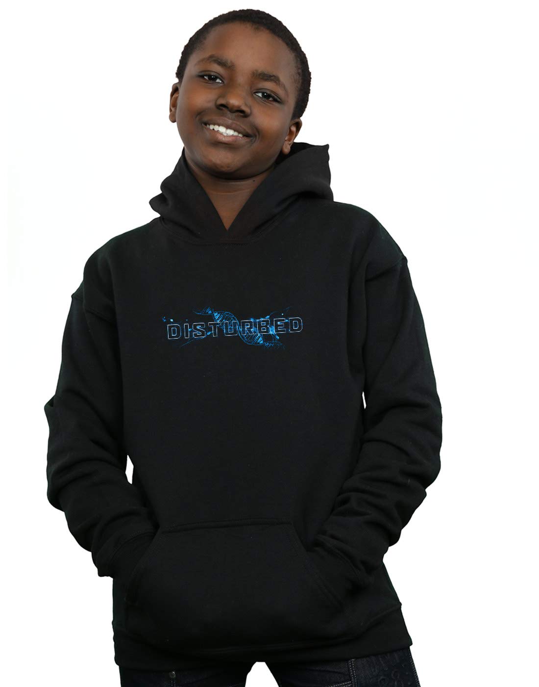 Absolute Cult Boys Black Disturbed Blue Blood Hoodie 9-11 Years