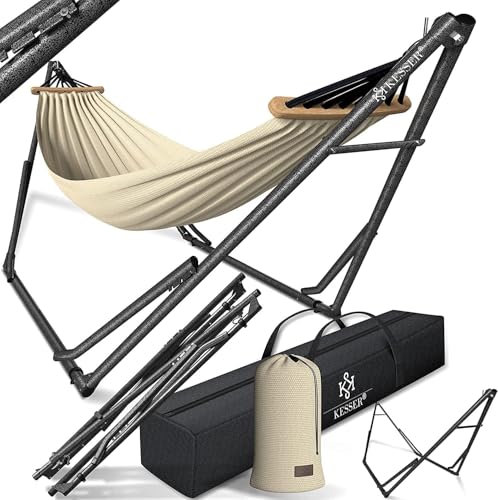 KESSER® Hängematte Vill mit Gestell Metall Faltbar verstellbar...