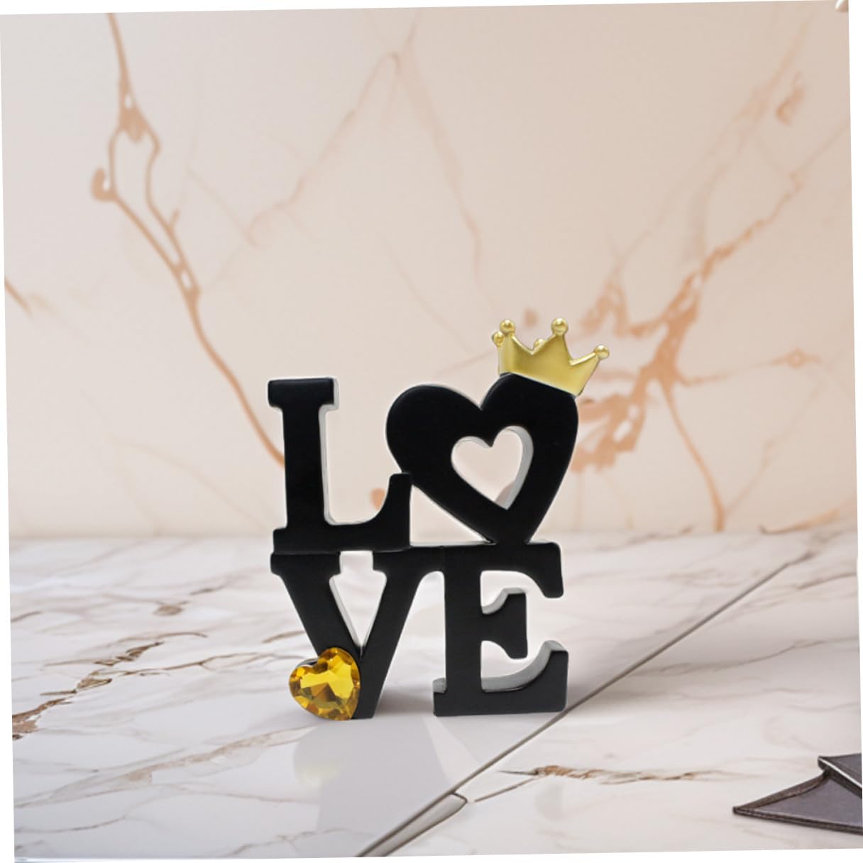VICASKY Cartello da Tavolo Scritta Love in Legno Nero Decorazione da Tavolo Romantica per Matrimoni e San Decorazioni da Cucina Artigianali per Arredamento Casa