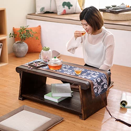 Table basse tatami pliable à double niveau pour optimiser le salon