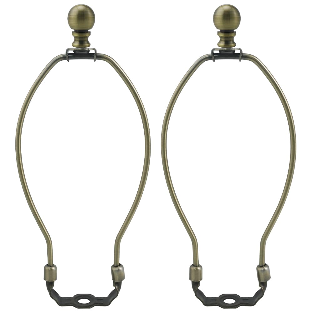 10 Inch Lamp Harp, Bronze 2 Set Lamp Harps and Finial, Metal Lamp Shade Harp Holder, DIY Detachable Lampshade Bracket Adapter Hardware, Replacement Table &amp; Floor Light Accessories Repair