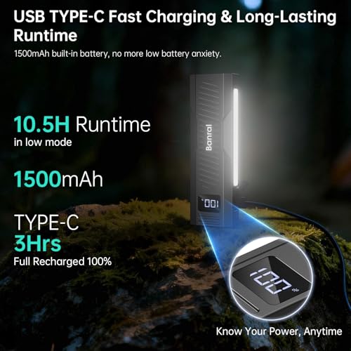 Image of Banral Rechargeable EDC Flashlight, 1100 High Lumens Small Powerful LED Flashlights, Mini Magnetic Flat Pocket Flash Light with COB Work Light for Camping, Car, Hiking, Emergency, Home (2, Black)