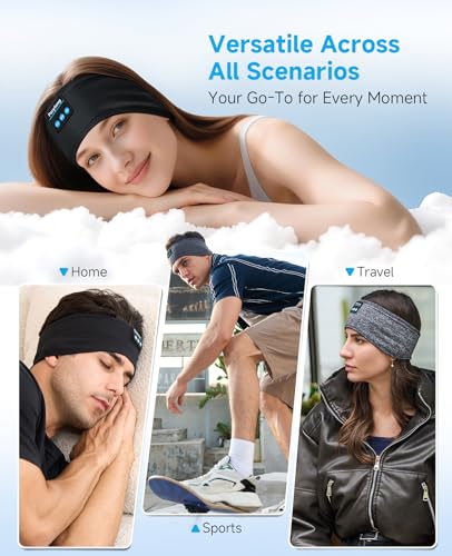 Image of Perytong Sleep Headphones Bluetooth 5.4 Headband, Sleep Headband Headphones for Side Sleepers, Built-in HD Stereo Speakers & Long-Lasting Time Battery, Sports Headband Music Earphones for Nap
