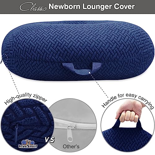 Image of Strechy Newborn Lounger Cover, Removable and Ultra Soft Sung Fitted Baby Lounger Slipcover by BlueSnail (2 Pack, Navy+Light Gray)