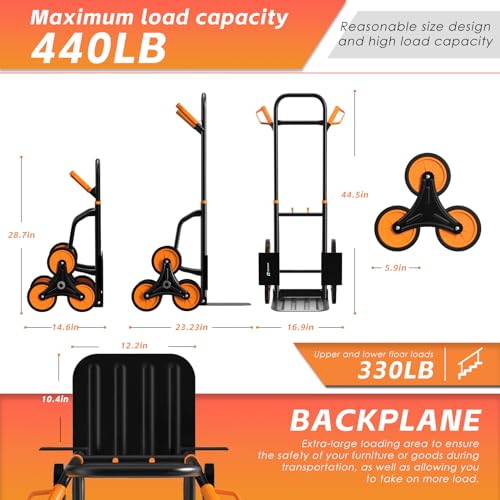Teprovo TK1500-OE Stair Climbing Hand Truck 440Lb,Heavy Duty Dolly Cart thumb #1