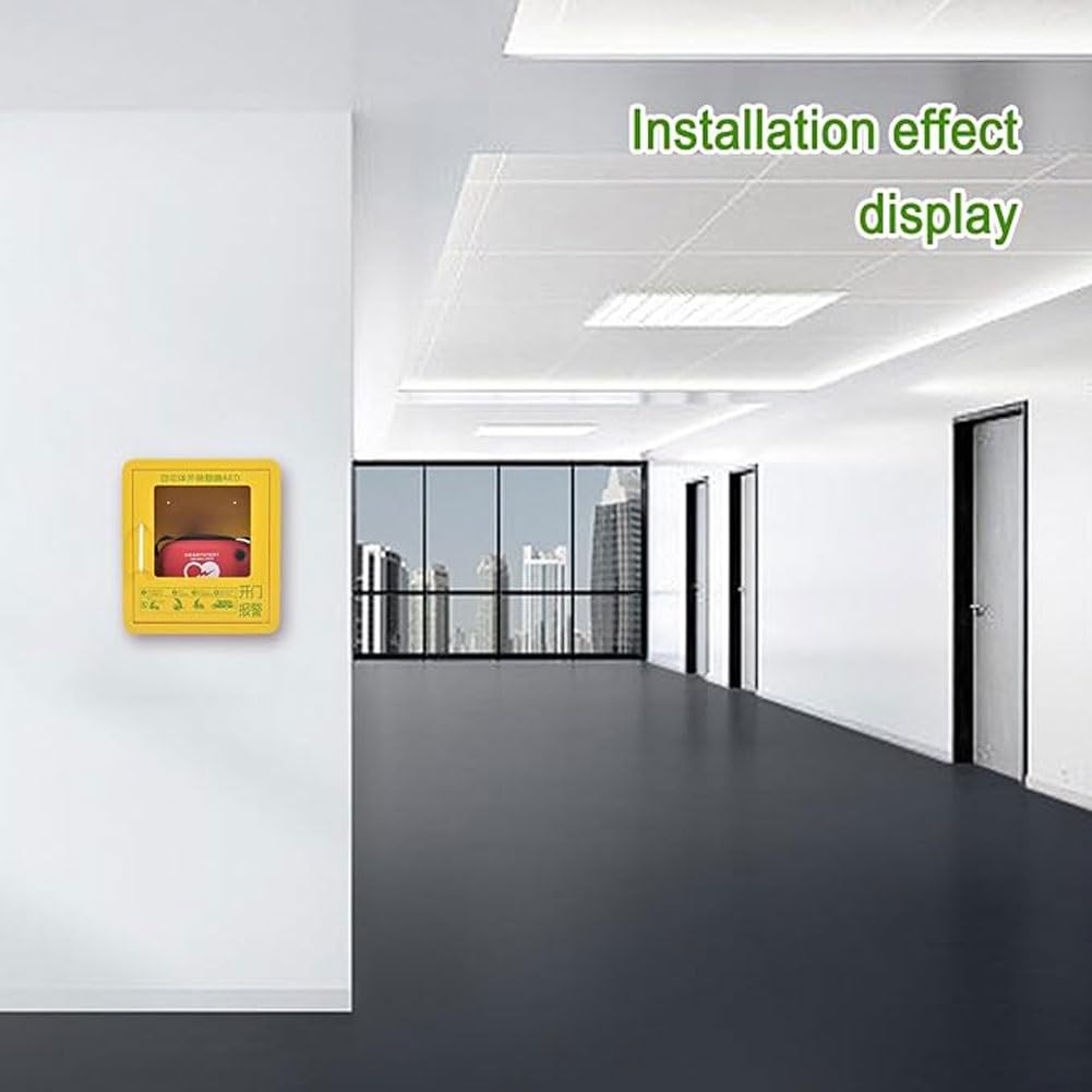Armoire de rangement for défibrillateur AED, boîte d'alarme de défibrillation AED murale en acier, conception à coins arrondis for une plus grande sécurité, facile à installer, for les lieux publics