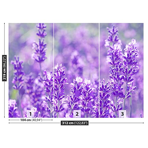 Papier peint moderne Tulup 312x219cm lavande violette pour la maison