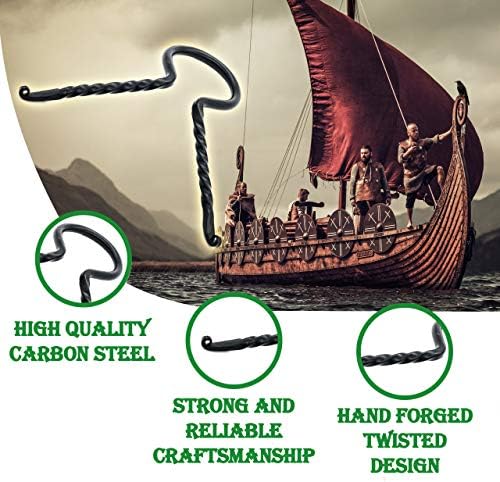 Mythrojan Hand Forged Drinking Ale Horn Rack Twisted Iron Ale Mead Horn Stand Medieval & Viking