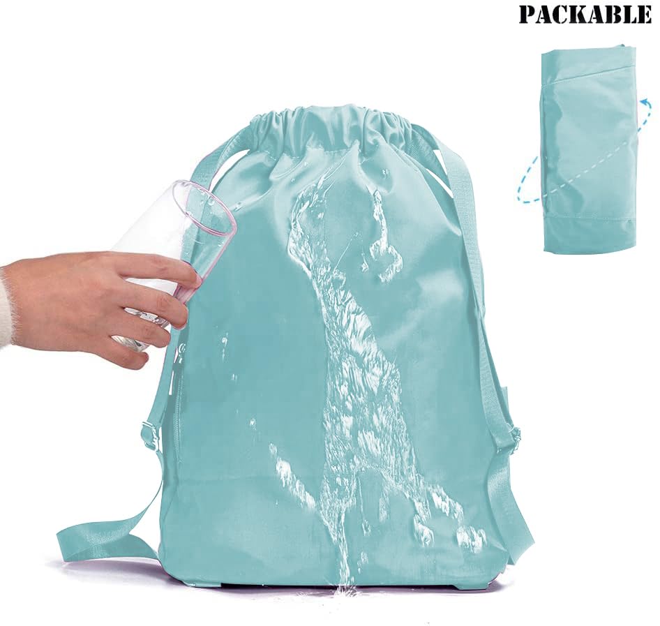 Image of ZOORON Waterproof Drawstring Gym Backpack Bag for Men & Women, Sport Gym Sack Mini Travel Daypack