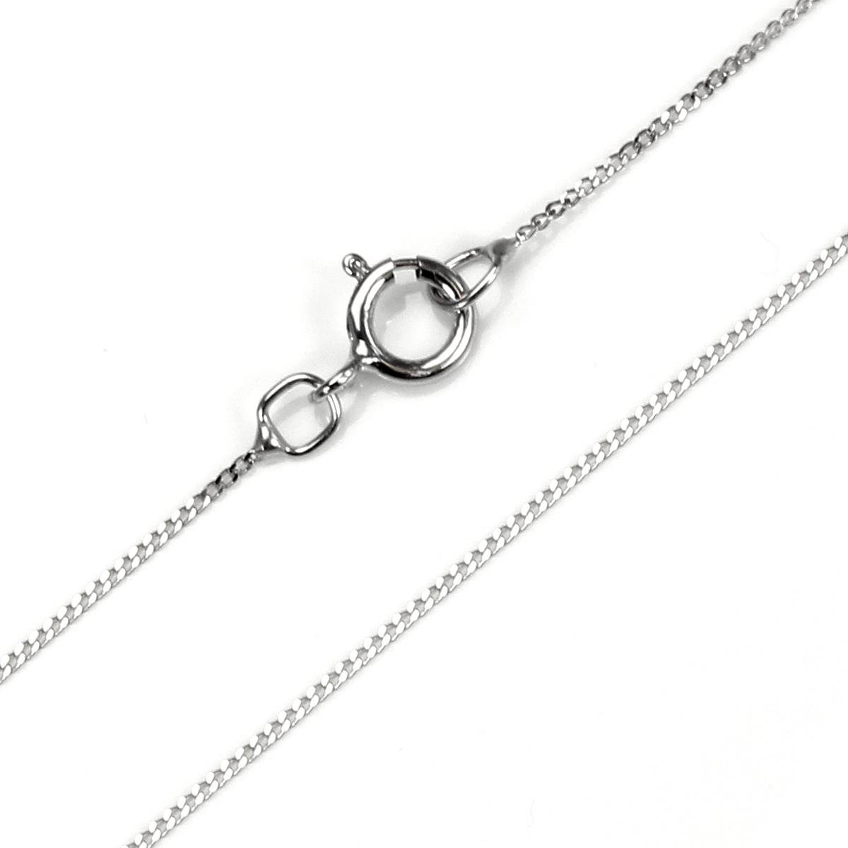 Chaîne mailles gourmette en or blanc 9 carats ajustable de 41 à 51cm