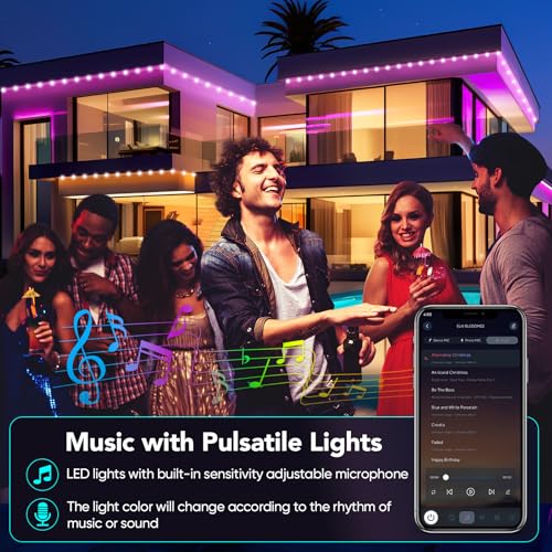 Image of Outdoor LED Strip Lights Waterproof, 100FT (2 Rolls of 50ft) RGB IP67 Led Lights with App and Remote Control, Color Changing Led Rope Lights for Garden, Pool, Patio, Balcony Decor