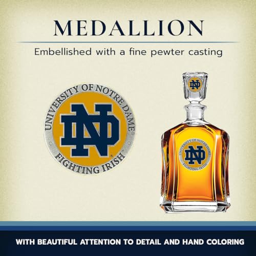 Image of Heritage Pewter Notre Dame Capitol Decanter | 24 OZ Whiskey Decanter for Liquor with Airtight Stopper | Expertly Crafted Pewter Glass