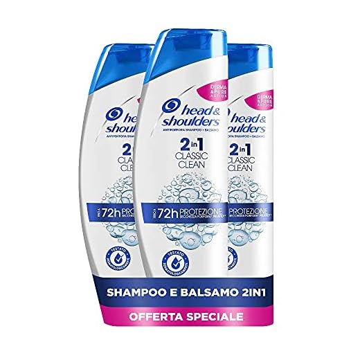 Head & Shoulders Classic Clean Shampoo Antiforfora 2 in 1, Pacco da 3 x 540 ml