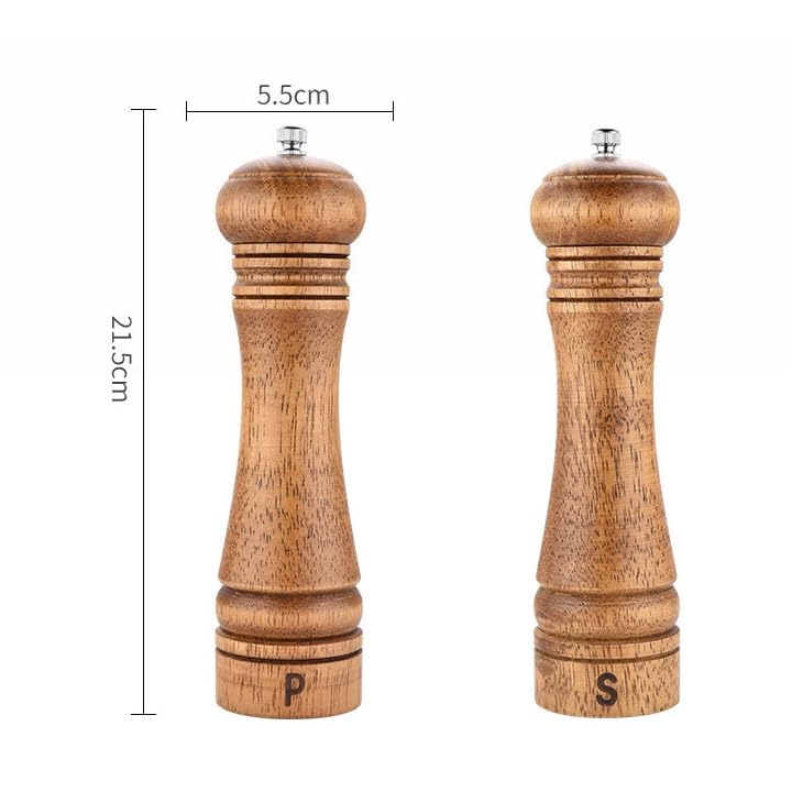 Set macina sale e pepe in legno con vassoio manuale ricaricabile