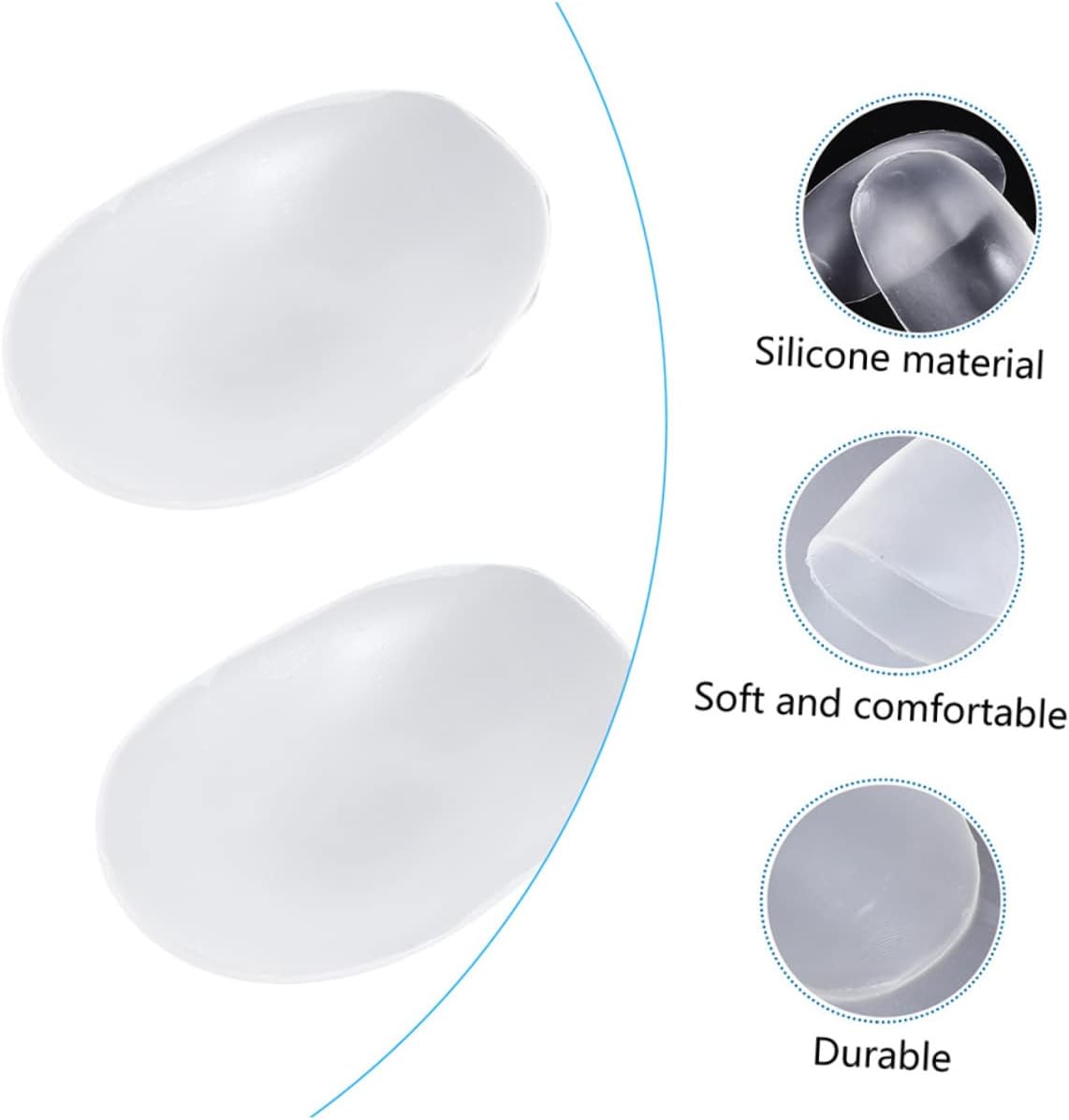 OSALADI 2 Pairs Invisible Thick Shoulder Pads Anti-Skid Shoulder Enhancer Cushions Detachable Universal Padding for Dresses and Garments