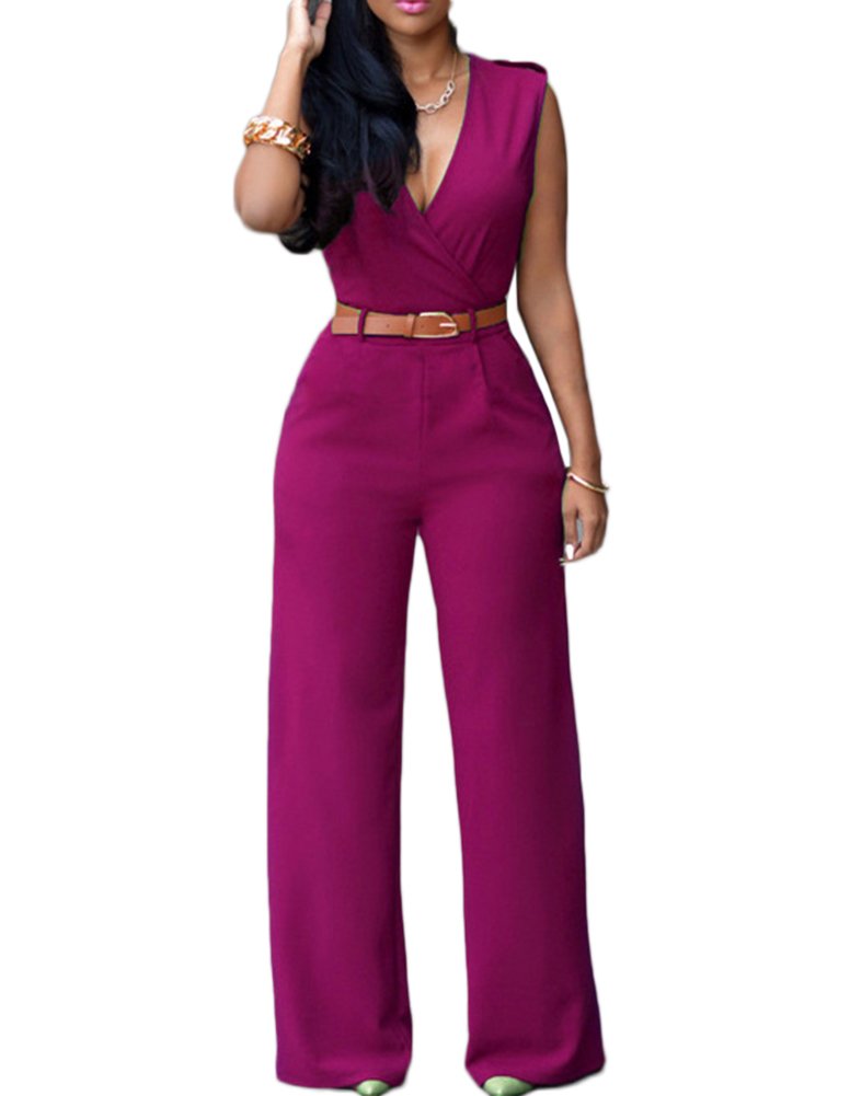 LaoZan Monos Mujer De Vestir Largos Elegantes Sin Manga Alto Cintura Casual Monos Largos Pantalones Clubwear
