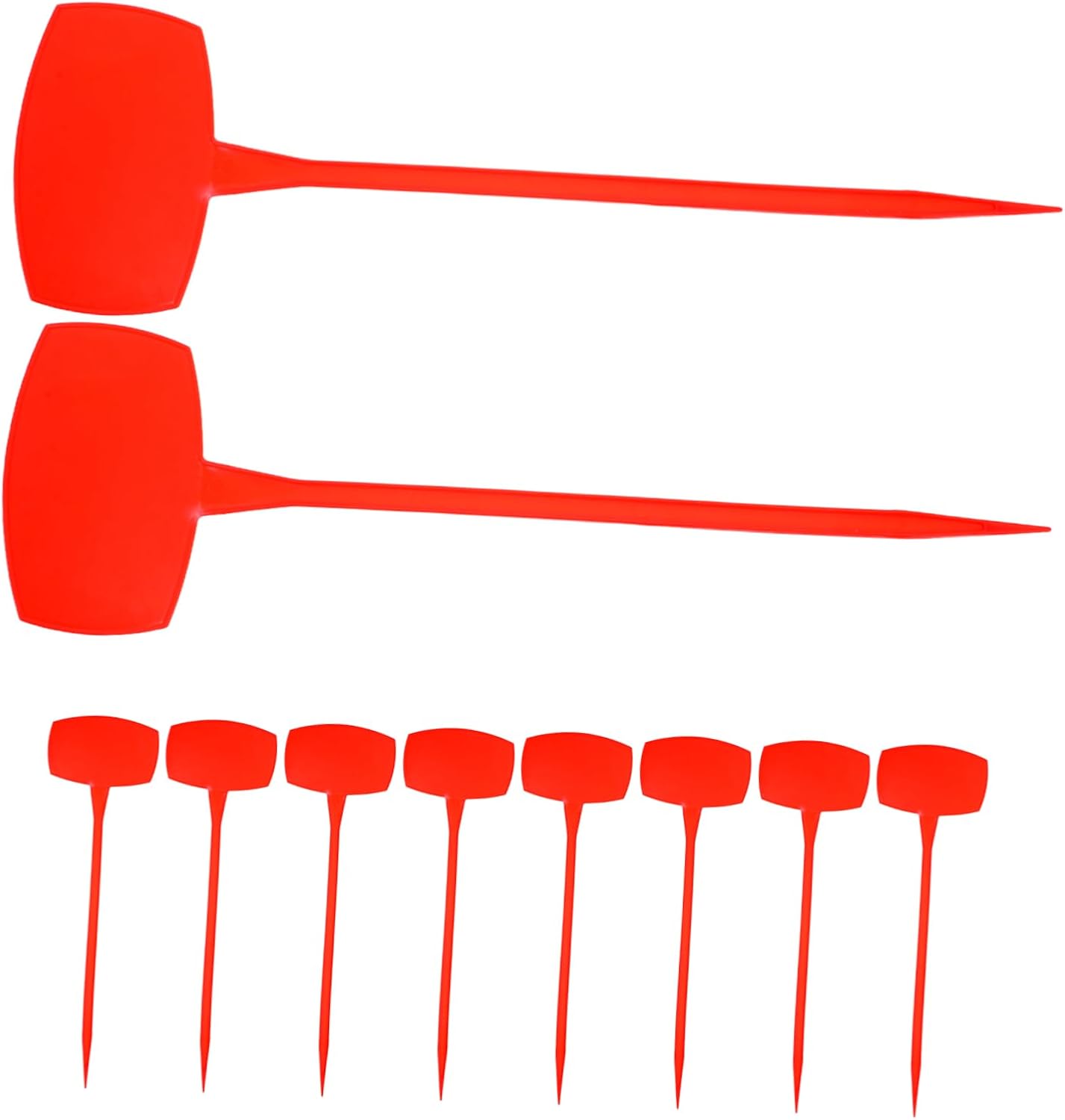 HEMOTON 10pcs Garden Plant Labels Red Nursery Tags for Easy Identification Reusable Markers for Herbs Vegetables and Flowers