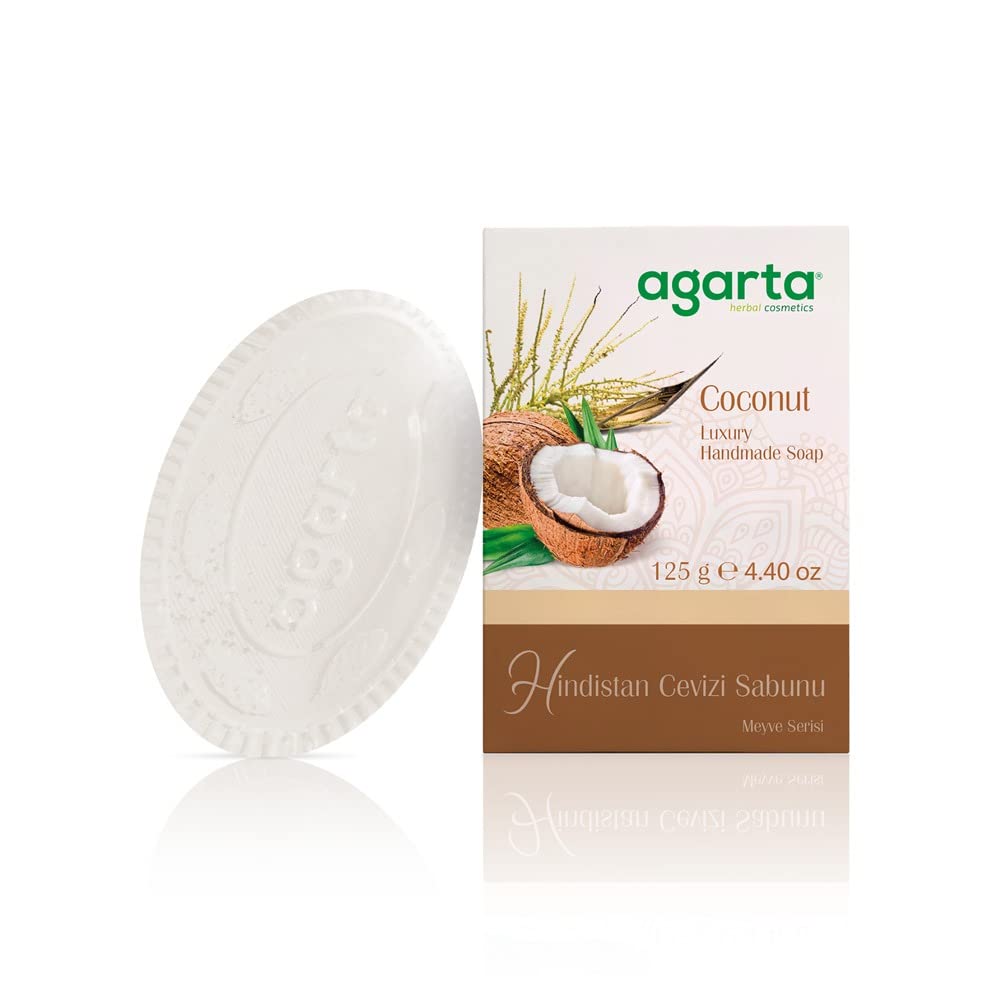 Agarta Doğal El Yapımı Hindistan Cevizi Sabunu, 4.5 oz, el sabunu, vücut sabunu, cilt sabunu, güzellik sabunu, temizlik,