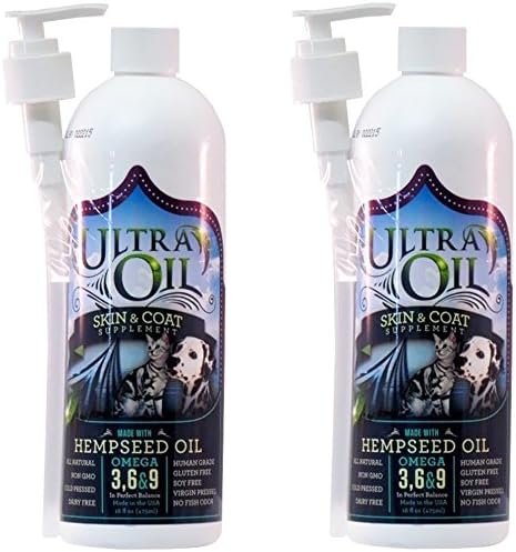Ultra Oil (2 Pack) Skin & Coat Supplement with Hempseed Oil - 16oz Each.