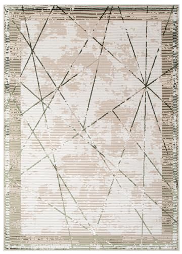 Tapis moderne doux TAPISO beige vert 80x150cm Oeko-TEX - 3