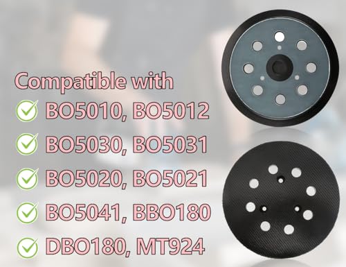 KAPSING 2 Stück 5 Zoll/12.7cm Schleifscheiben, Schleifteller 8 Loch kompatibel mit MAKITA Exzenterschleifer schwingschleifer BO5021/BO5041/BBO180/DBO180/MT924