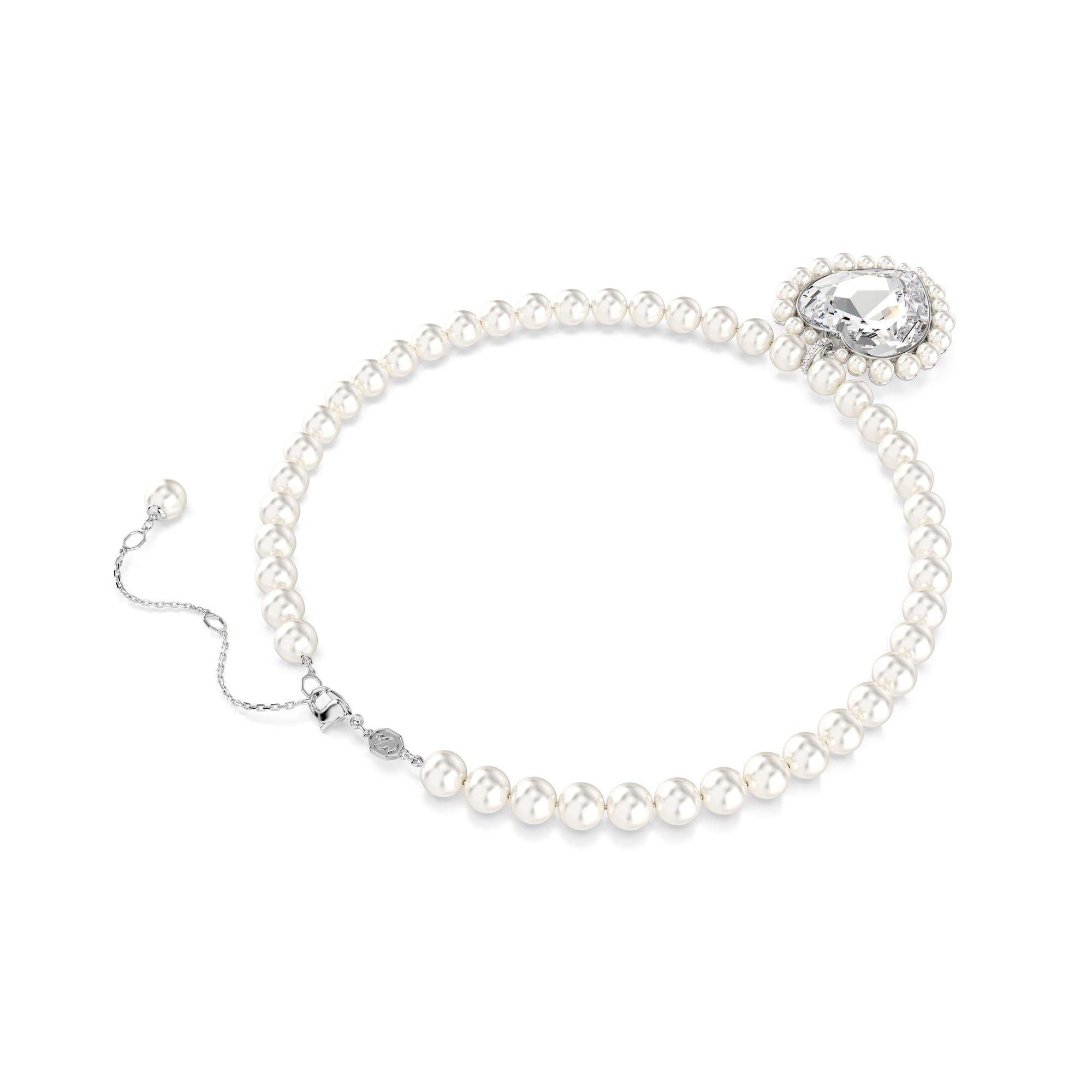 Swarovski Ariana Grande Crystal and Pearl Necklace in Rhodium Finish - Part of the Ariana Grande x Capsule Collection