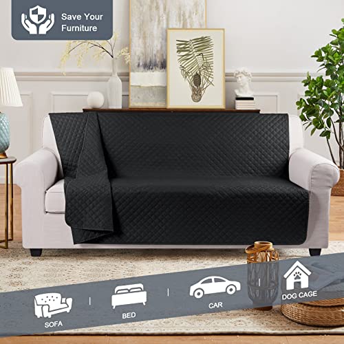 Taococo Waterproof Couch Blanket Dog Bed Cover Couch Cover Pet Blanket For Couch Sofa Chaise Bed, Reversible Sectional Sofa Slipcovers Furniture Protector For Pets Kids (Black, 52X82 Inches) #TOP3