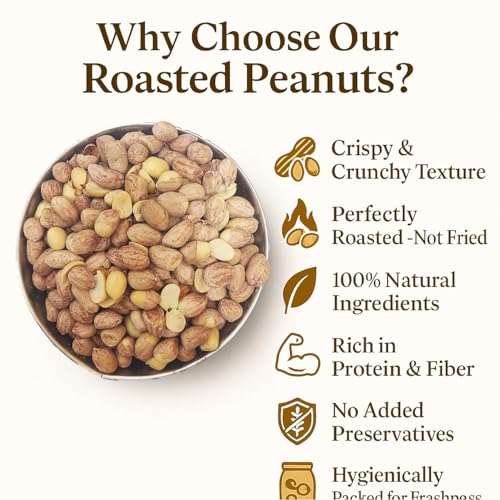 Image of Santushti Namkeen Roasted Salted Peanuts-200gm | Authentic Spicy Snack | Made in Groundnut Oil | Crispy Crunchy Indian Sev for Tea Time, Parties, Travel, Office and Everyday Snacking