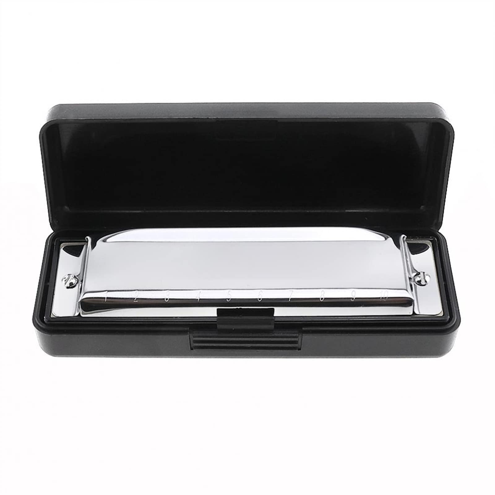 Armonica A Bocca Professionale Armonica A Bocca 10 Fori 20 Tone C Silver Harmonica Diatonic Mouth Organ Strumento Musicale in Acciaio Inossidabile