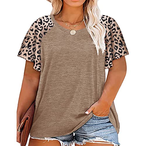 HDLTE Womens Plus Size Tops Floral Bell Sleeves Blouses Summer Crewneck Tunic Loose Casual T Shirts