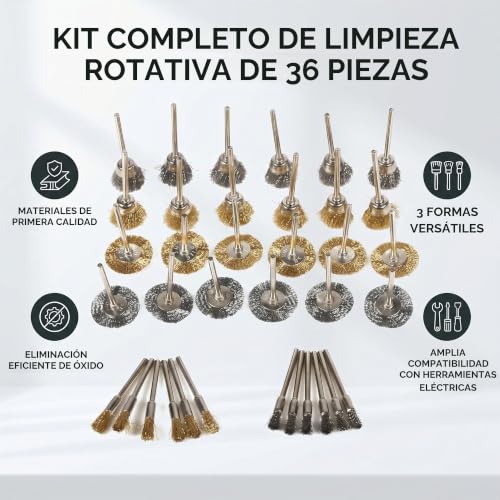 Juego de cepillos de alambre para taladro 8 Imagen adicional
