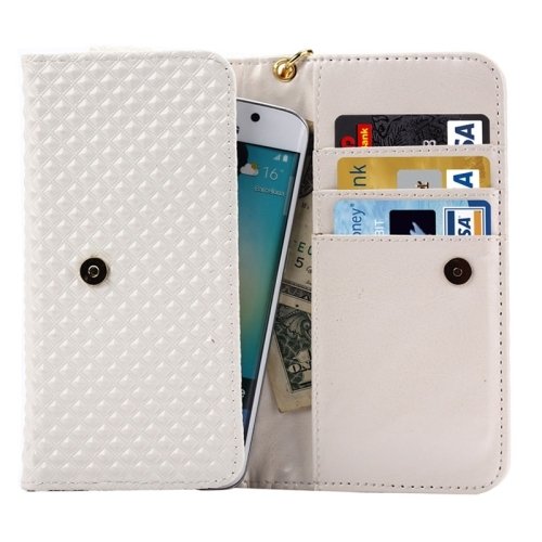 Housse portefeuille OnePlus X blanche texture grille perle aux finitions premium - 2