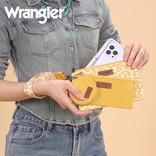Image of Montana West X Wrangler Keychain Wallets for Women Dual Pouch Wristlet