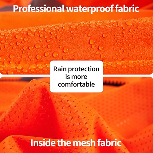 SRsafety High Visibility Rain Gear, Class 3 High Visibility Work Rain Gear for Men, Construction Rain Suits