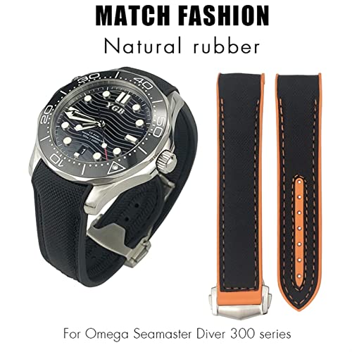 Bracelet montre caoutchouc nylon évite la transpiration pour Seamaster 20mm